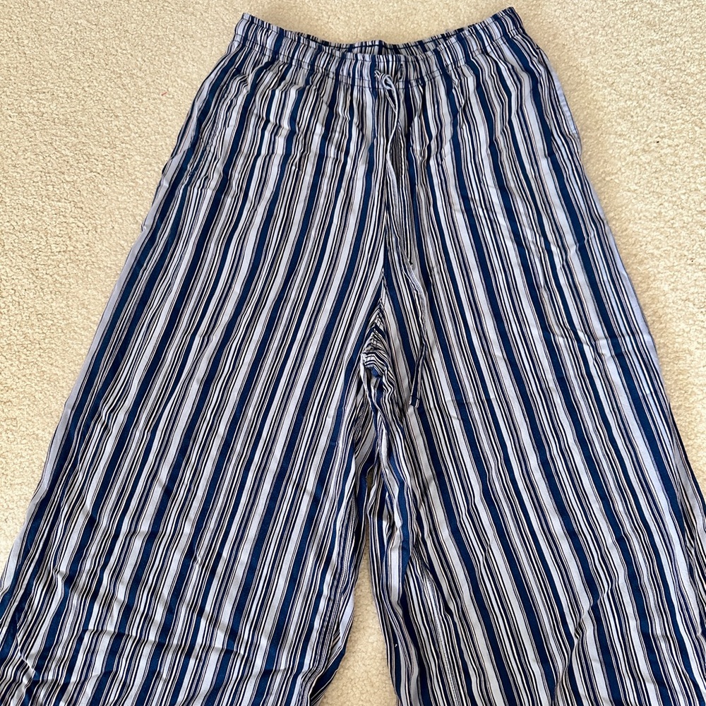 Uniqlo Striped Blue and White Pants. Super soft and comfy